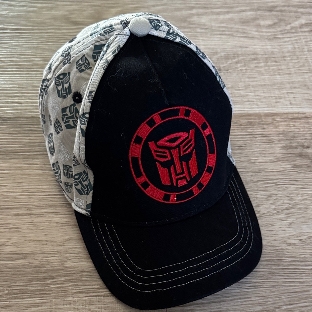 Kids Transformers Black and White Cap